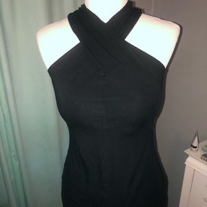 Black high neck tank top